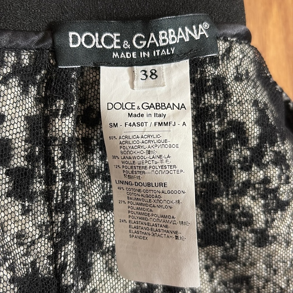 Dolce & Gabbana Black & White A-Line Tweed Short Skirt Size 38/US size2. - Picture 15 of 16